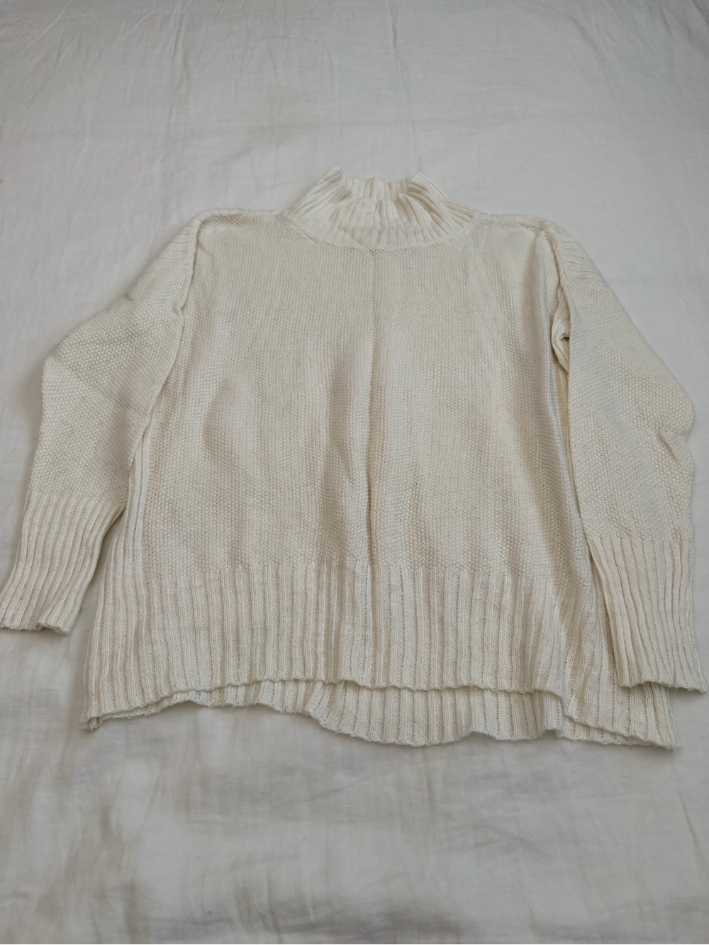 Angel Of The North Cream Ribbed Cowl Neck Sweater